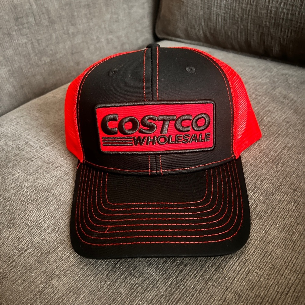 Costco Wholesale Black and Red Trucker Hat